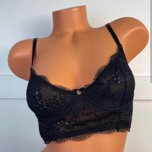 Rachel Roy Black Minimizer Bra 34C Women's Lingerie Comfort Support